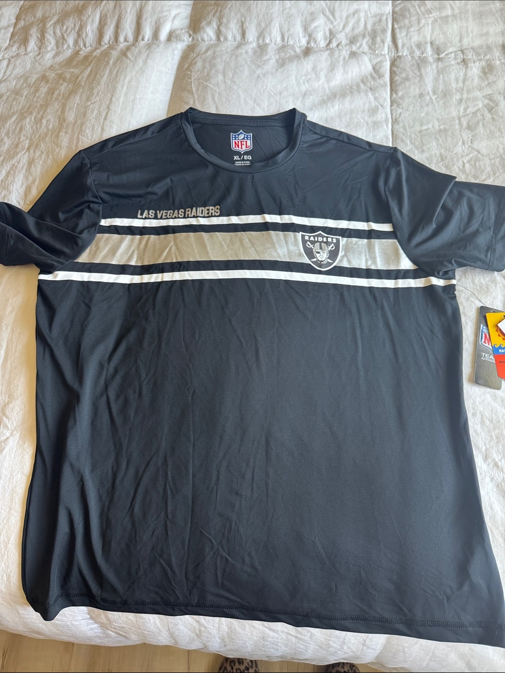 NFL Las Vegas Raiders Black Short-Sleeve Stripe Tee